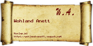 Wohland Anett névjegykártya