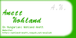 anett wohland business card